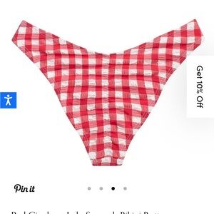 Red Gingham Lulu Scrunch Bikini Bottom